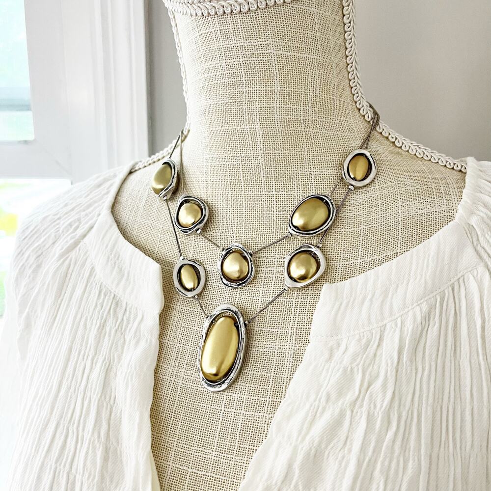 NEW Chico's Convertible Mixed Metal Statement Necklace